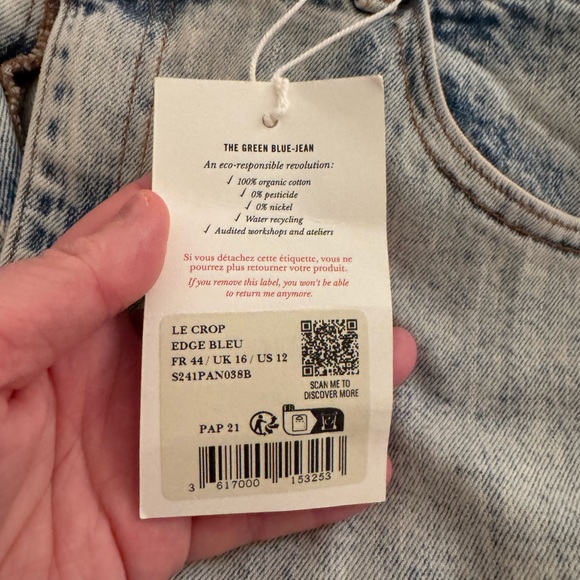 Sézane Le Crop Jeans - NWT Edge Blue 🤍 - Picture 7 of 8